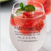 Mama's ontsnapping | Geluk is | Grappige Moederdag Wijnglas Zonder Voet