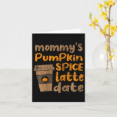 Mama's Pompoen Spice Latte Datum Leuke Herfst Herf Kaart (Gele Bloem)