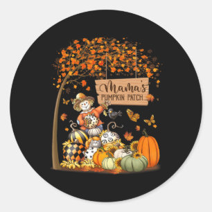 Mama's pompoenpleisterval laat de ruggengraat van ronde sticker