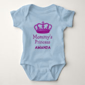 Mama's prinses met roze kroon V24B12 Romper (Voorkant)