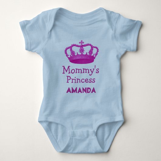 Mama's prinses met roze kroon V24B12 Romper (Voorkant)