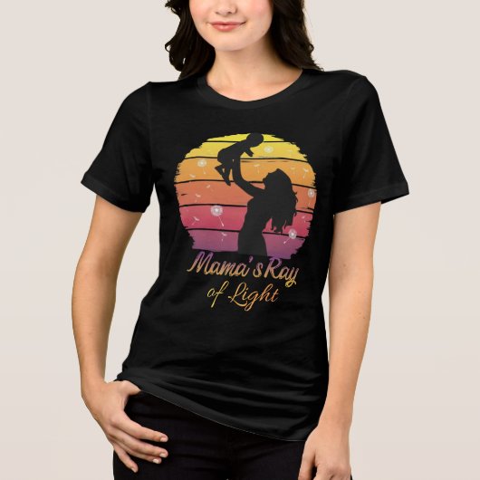Mama's Ray of Light Sunset Silhouette Tri-Blend Shirt (Voorkant)
