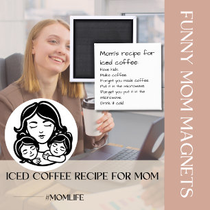 Mama's recept voor ijskoffie Grappige ouders nieuw Magneet