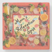 "Mama's Relaxation Spot" Marmeren stenen Onderzett Stenen Onderzetter (Voorkant)