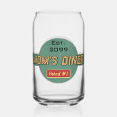 Mama's Retro Diner Drinkware Blikvorm Glas (Voorkant)