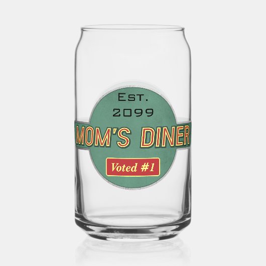 Mama's Retro Diner Drinkware Blikvorm Glas (Voorkant)