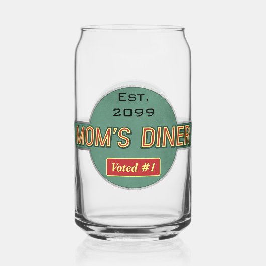 Mama's Retro Diner Drinkware Blikvorm Glas (Achterkant)