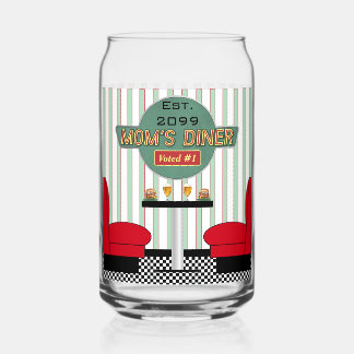 Mama's Retro Diner Drinkware Blikvorm Glas