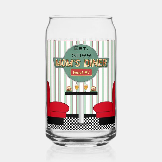 Mama's Retro Diner Drinkware Blikvorm Glas (Achterkant)