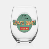 Mama's Retro Diner Drinkware Wijnglas Zonder Voet (Achterkant)