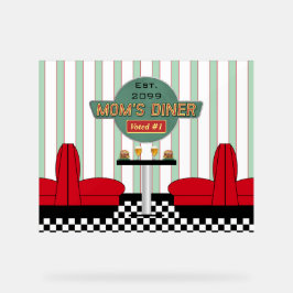 Mama's Retro Diner met Burgers & Bier Acryl Sign Acryl Bord