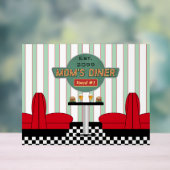 Mama's Retro Diner met Burgers & Bier Acryl Sign Acryl Bord (Neutraal)