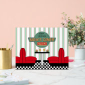 Mama's Retro Diner met Burgers & Bier Acryl Sign Acryl Bord (Huwelijk)