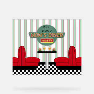 Mama's Retro Diner met Burgers & Bier Acryl Sign Bord