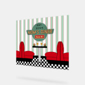 Mama's Retro Diner met Burgers & Bier Acryl Sign Bord (Hoek)