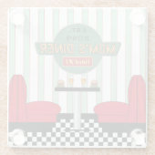 Mama's Retro Diner met Burgers & Bier Glazen Onderzetter (Achterkant)