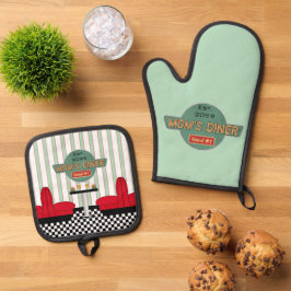 Mama's Retro Diner Ovenwant & Pannenlap Set