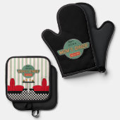 Mama's Retro Diner Ovenwant & Pannenlap Set (Voorkant / Achterkant)