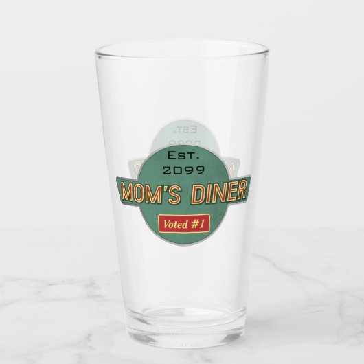Mama's Retro Diner Pint Bierglas Glas (Voorkant)
