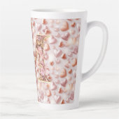 Mama's Roze Gouden Hartjes Keramische Grote Latte  Latte Mok (Rechts)