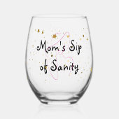 "Mama's Sip of Sanity" wijnglas Wijnglas Zonder Voet (Voorkant)