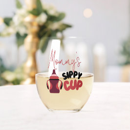 Mama's Sippy Cup Grappig Stemless wijnglas Zonder Voet
