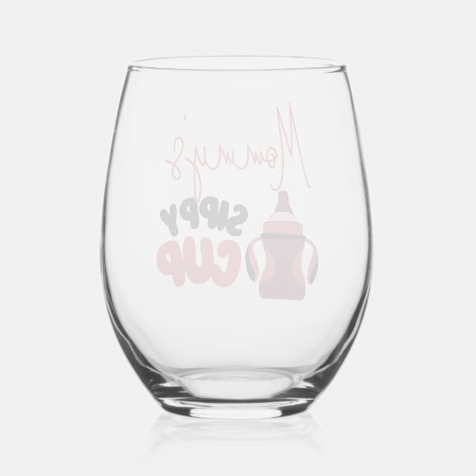 Mama's Sippy Cup Grappig Stemless wijnglas Zonder Voet (Achterkant)