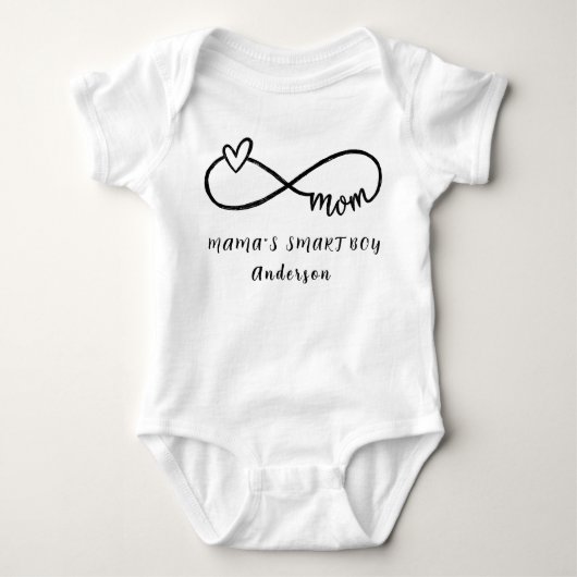 MAMA'S SMART BOY Gepersonaliseerde Naam Schattige Romper (Voorkant)
