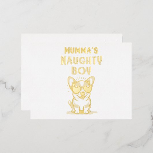Mama's Stoute Hond Geschenk voor Moedersdag Folie Uitnodiging Briefkaart (Voorkant / Achterkant)