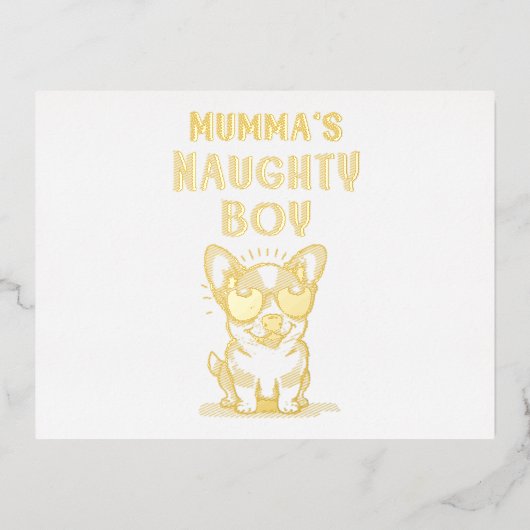 Mama's Stoute Hond Geschenk voor Moedersdag Folie Uitnodiging Briefkaart (Voorkant)