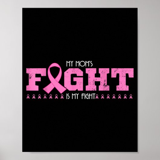 Mama's strijd is strijd - borstkankerbewustzijn poster (Voorkant)