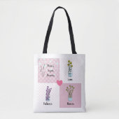 Mama's superkracht charmant bloemroze tote bag (Voorkant)