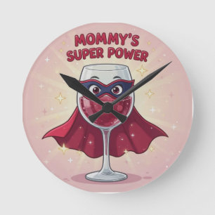 Mama's Superkracht Magneet Ronde Klok
