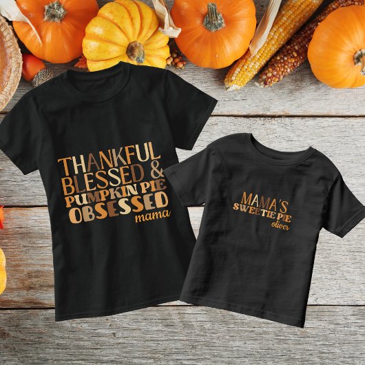 Mama's Sweetie Pie Thanksgiving Typografie Kinder Shirts