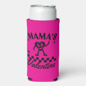 Mama's Valentine Retro Heart T-Shirt, Cute  Seltzer Blikjeskoeler (Seltzer Voorkant)