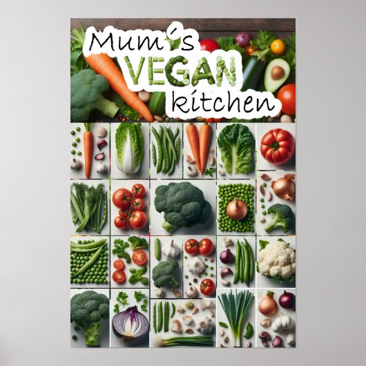 Mama's veganistische keuken poster (Voorkant)