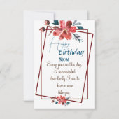 Mama's verjaardag groet bloemen kaart (Voorkant)