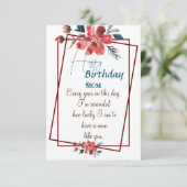 Mama's verjaardag groet bloemen kaart (Staand voorkant)