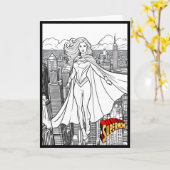 Mama's Verjaardag Kleurplaat Kaart Van Kinder Supe (Gele Bloem)