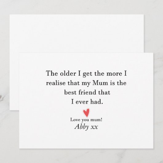 Mama's Verjaardag Moederdag Gift Gepersonaliseerde Kaart (Voorkant / Achterkant)