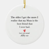 Mama's Verjaardag Moederdag Gift Gepersonaliseerde Keramisch Ornament (Voorkant)