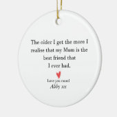 Mama's Verjaardag Moederdag Gift Gepersonaliseerde Keramisch Ornament (Links)