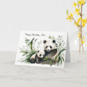 Mama's Verjaardag Panda Beer met welp Kaart (Gele Bloem)