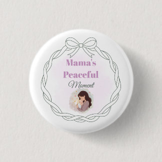Mama's Vreedzame Moment Baby Shower Papieren Bord Ronde Button 3,2 Cm