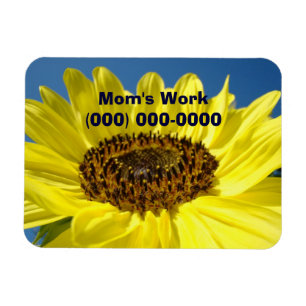Mama's Werktelefoonnummer magneet Zonnebloemen