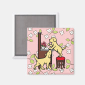 Mama's Yellow Lab Puppy Duo Magneet (Voorkant / Achterkant)