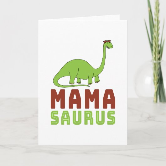 Mamasaurus Dinosaur Brontosaurus Moederdag Kaart (Voorkant)