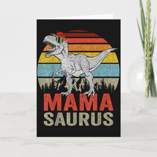 Mamasaurus Dinosaur Mama Saurus T Rex Grappige Fam Kaart (Voorkant)