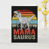 Mamasaurus Dinosaur Mama Saurus T Rex Grappige Fam Kaart (Gele Bloem)