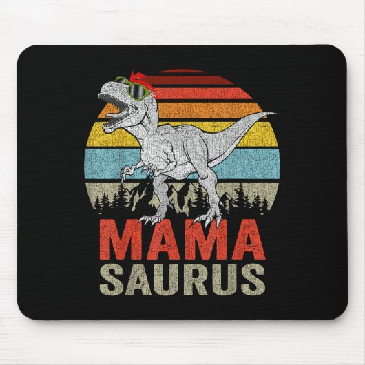 Mamasaurus Dinosaur Mama Saurus T Rex Grappige Fam Muismat (Voorkant)